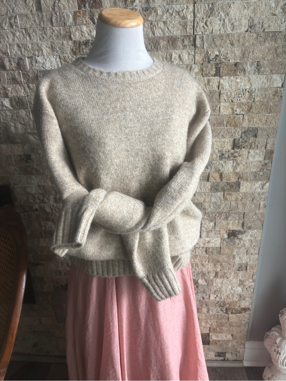 Cozy Cream Crewneck Sweater - Everyday Knit Pullover